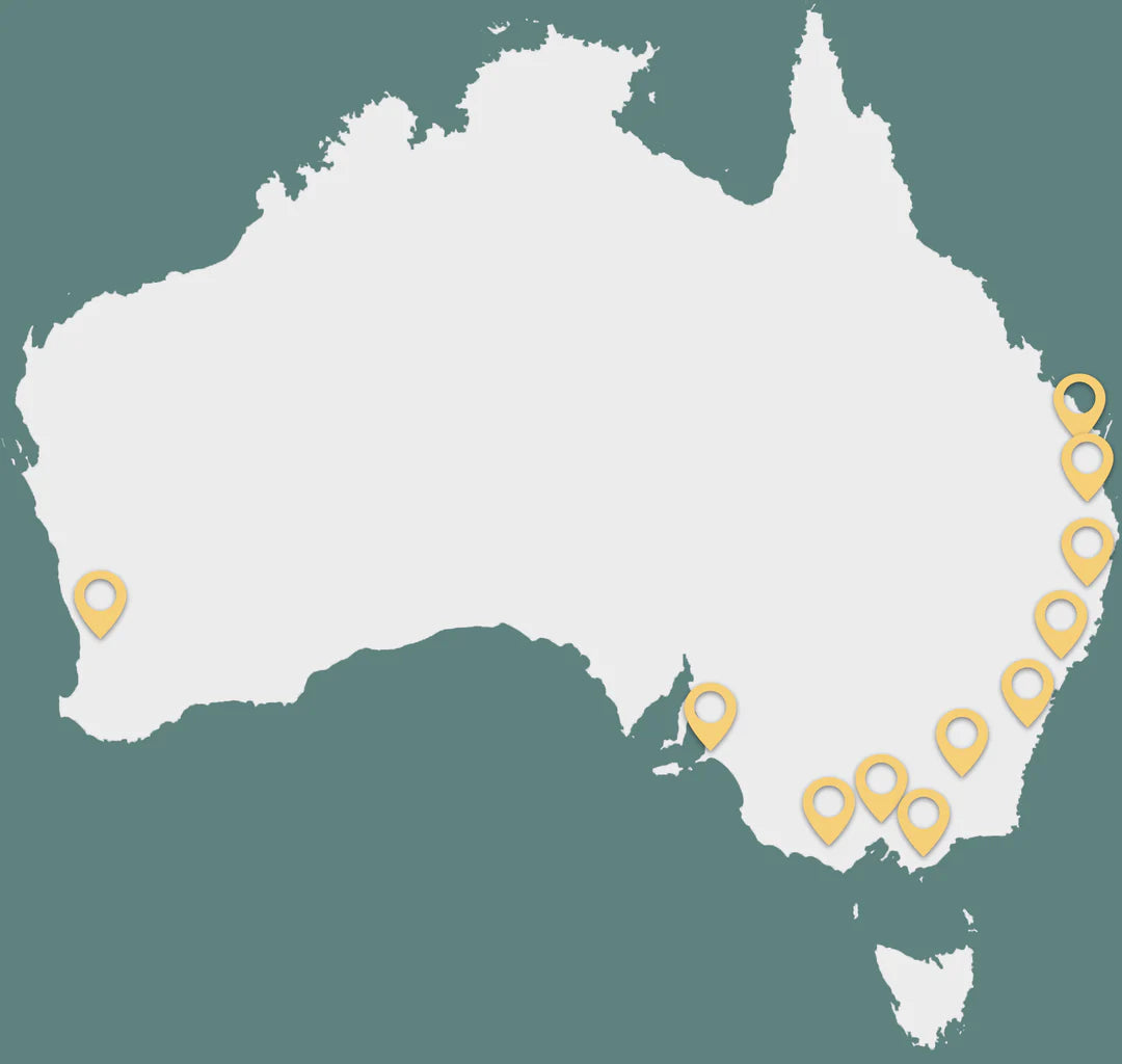 map of clothesline installer locations around australia