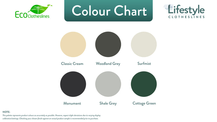 Eco Twin Clothesline colour chart