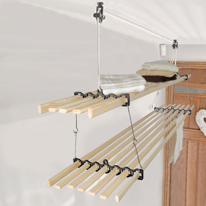 stacker gismo ceiling clothes airer installed to ceiling in laundry
