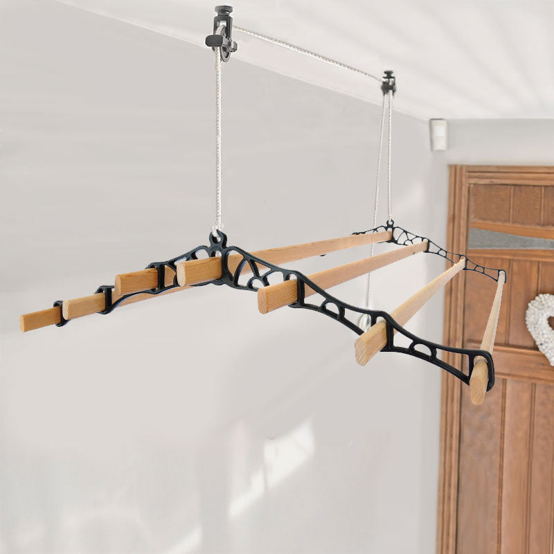 7 lath ceiling clothes airer black colour installed into ceiling in a laundry