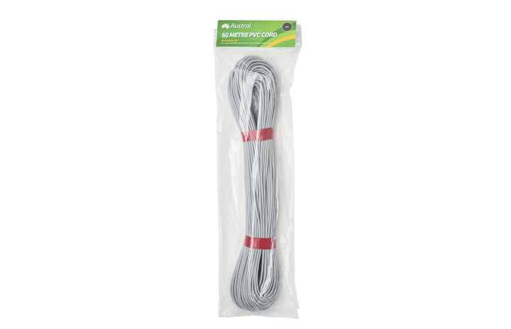 Austral 60m Clothesline Cord - Grey Packed