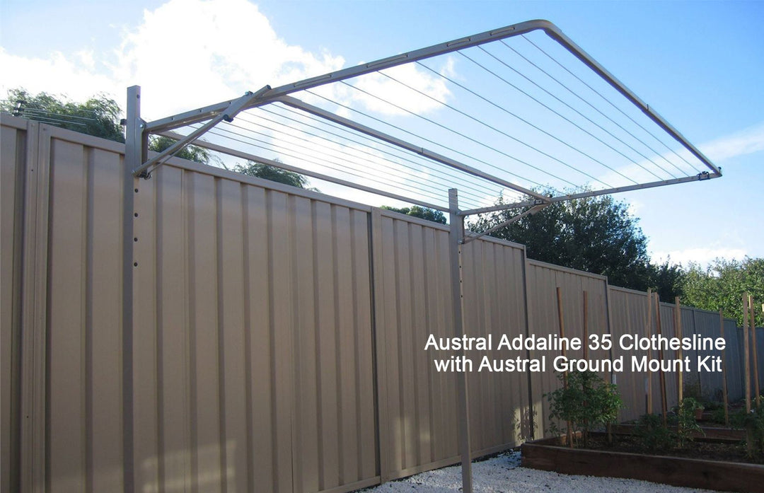 Austral Addaline 35 Clothesline with Austral Ground Mount Kit