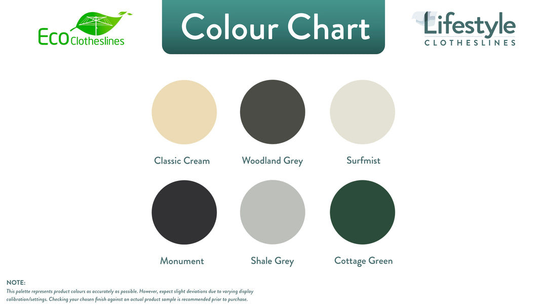 Eco Unit Clothesline colour chart