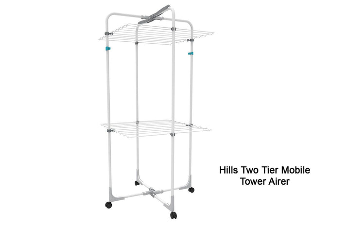 Hills Two Tier Mobile Tower Airer - Lifestyle Clothesline 
