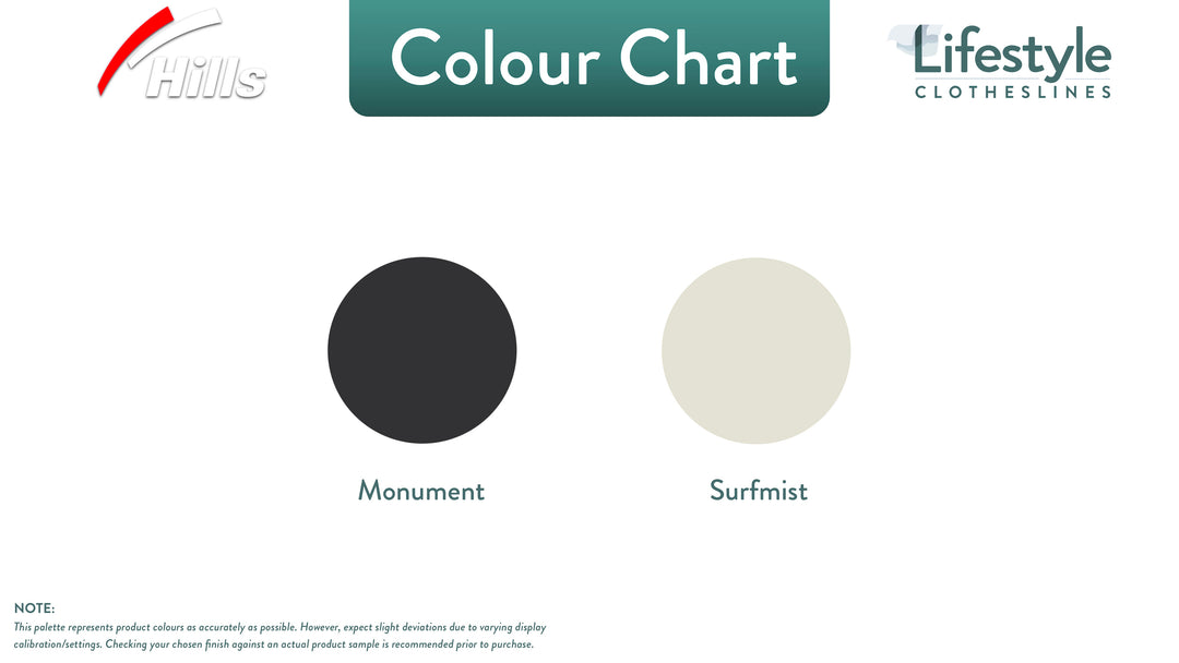 Hills Long Clothesline colour chart