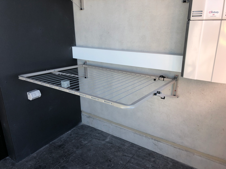 Austral Balcony Line Clothesline installed on wall folded down