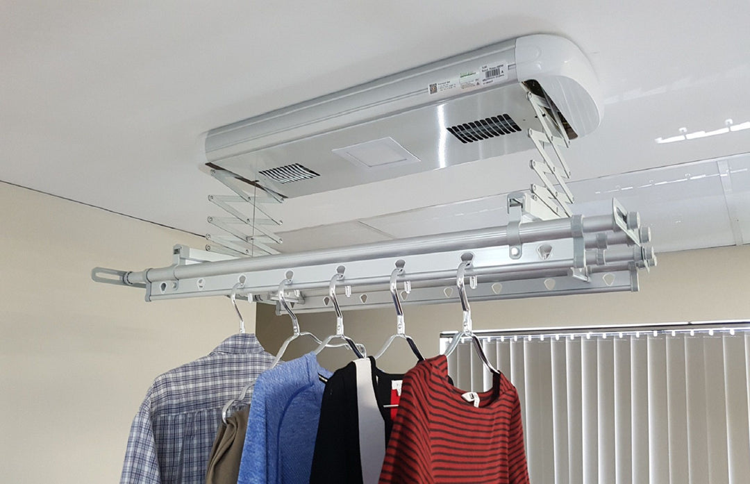 TopLine 80 Clothesline installed with laundry drying
