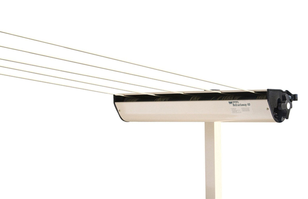 Austral Retractaway Clothesline Post - Classic Cream With Retractable Clothesline Attached