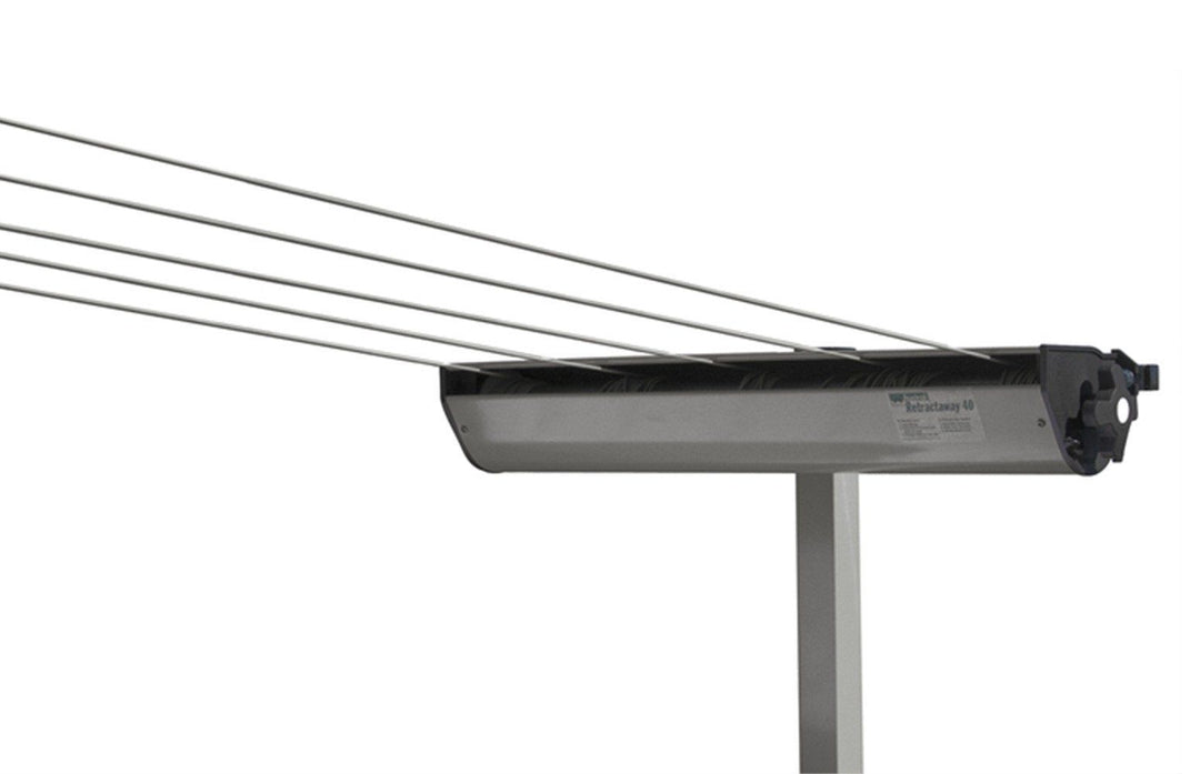 Austral Retractaway Clothesline Post - Woodland Grey With Retractable Clothesline Attached
