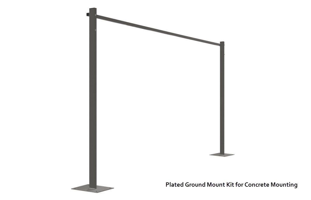Austral Compact 28 Clothesline - Plated Ground Mount Kit - Woodland Grey